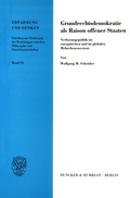 Cover: Grundrechtsdemokratie als Raison offener Staaten. - Duncker & Humblot