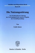 Cover: Die Nutzungsst&ouml;rung. - Duncker & Humblot