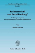 Cover: Sachherrschaft und Sozialbindung? - Duncker & Humblot