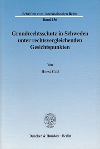 Abbildung von: Grundrechtsschutz in Schweden unter rechtsvergleichenden Gesichtspunkten. - Duncker & Humblot