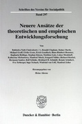 Cover: Neuere Ans&auml;tze der theoretischen und empirischen Entwicklungsforschung. - Duncker & Humblot