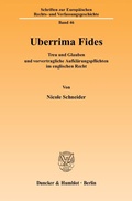Cover: Uberrima Fides. - Duncker & Humblot