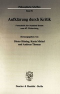 Cover: Aufkl&auml;rung durch Kritik. - Duncker & Humblot