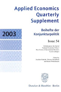 Enlarge image Cover: Globalisation: the End of National Economic Policy? - Duncker & Humblot