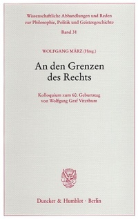 Enlarge image Cover: An den Grenzen des Rechts. - Duncker & Humblot