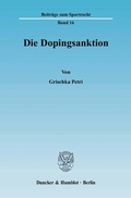 Cover: Die Dopingsanktion. - Duncker & Humblot