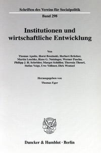 Abbildung von: Institutionen und wirtschaftliche Entwicklung. - Duncker & Humblot