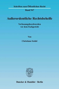 Abbildung von: Außerordentliche Rechtsbehelfe. - Duncker & Humblot
