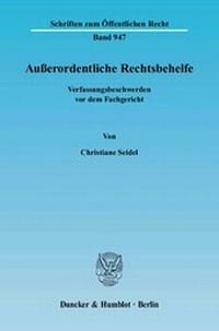 Abbildung von: Außerordentliche Rechtsbehelfe. - Duncker & Humblot