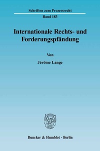 Abbildung von: Internationale Rechts- und Forderungspfändung. - Duncker & Humblot
