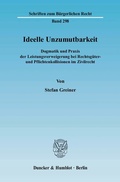 Bild: Ideelle Unzumutbarkeit. - Duncker & Humblot