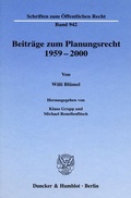 Bild: Beiträge zum Planungsrecht 1959-2000. - Duncker & Humblot