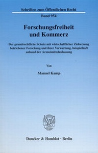 Abbildung von: Forschungsfreiheit und Kommerz. - Duncker & Humblot