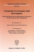 Cover: Corporate Governance und Korruption. - Duncker & Humblot