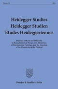 Cover: Heidegger Studies - Heidegger Studien - Etudes Heideggeriennes. - Duncker & Humblot