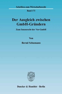 Abbildung von: Der Ausgleich zwischen GmbH-Gründern. - Duncker & Humblot