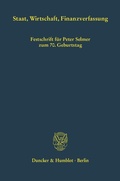 Cover: Staat, Wirtschaft, Finanzverfassung. - Duncker & Humblot