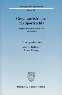 Abbildung von: Gegenwartsfragen des Sportrechts. - Duncker & Humblot