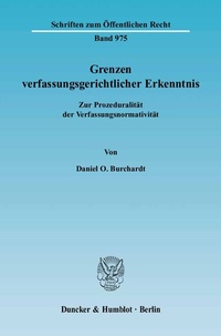 Abbildung von: Grenzen verfassungsgerichtlicher Erkenntnis. - Duncker & Humblot