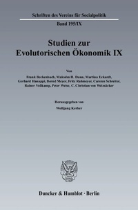 Abbildung von: Studien zur Evolutorischen Ökonomik IX. - Duncker & Humblot