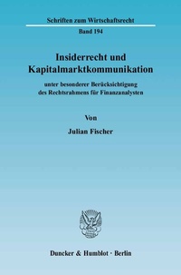 Abbildung von: Insiderrecht und Kapitalmarktkommunikation - Duncker & Humblot