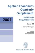 Cover: The European Reform Logjam and the Economics of Reform. - Duncker & Humblot