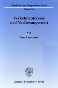 Cover: Verkehrsinteresse und Verfassungsrecht. - Duncker & Humblot
