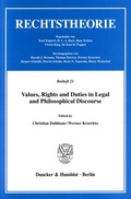 Cover: Values, Rights and Duties in Legal and Philosophical Discourse. - Duncker & Humblot