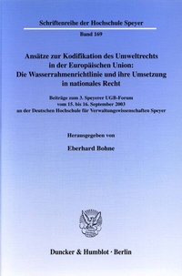 Abbildung von: Ansätze zur Kodifikation des Umweltrechts in der Europäischen Union: Die Wasserrahmenrichtlinie und ihre Umsetzung in nationales Recht. - Duncker & Humblot