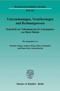 Cover: Unternehmungen, Versicherungen und Rechnungswesen. - Duncker & Humblot