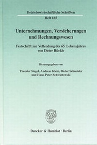 Abbildung von: Unternehmungen, Versicherungen und Rechnungswesen. - Duncker & Humblot