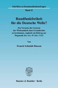 Abbildung von: Rundfunkfreiheit für die Deutsche Welle? - Duncker & Humblot