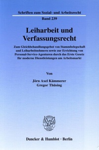 Abbildung von: Leiharbeit und Verfassungsrecht. - Duncker & Humblot