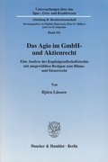 Abbildung von: Das Agio im GmbH- und Aktienrecht. - Duncker & Humblot
