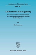 Cover: Authentische Gesetzgebung. - Duncker & Humblot