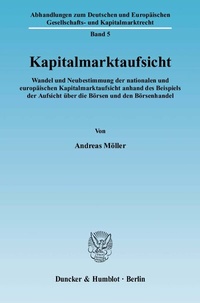 Abbildung von: Kapitalmarktaufsicht. - Duncker & Humblot
