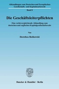 Abbildung von: Die Geschäftsleiterpflichten. - Duncker & Humblot