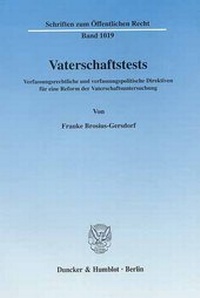 Abbildung von: Vaterschaftstests. - Duncker & Humblot