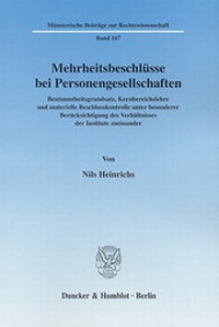 Abbildung von: Mehrheitsbeschlüsse bei Personengesellschaften. - Duncker & Humblot