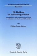 Bild: Die Duldung als Verfassungsproblem. - Duncker & Humblot