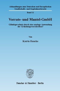 Abbildung von: Vorrats- und Mantel-GmbH. - Duncker & Humblot