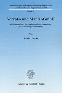 Abbildung von: Vorrats- und Mantel-GmbH. - Duncker & Humblot