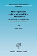 Bild: Staatseigenschaft gemischtwirtschaftlicher Unternehmen. - Duncker & Humblot