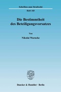 Cover: Die Bestimmtheit des Beteiligungsvorsatzes. - Duncker & Humblot