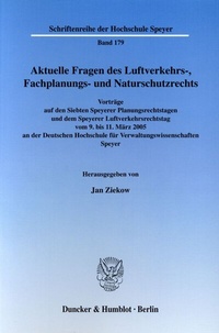 Abbildung von: Aktuelle Fragen des Luftverkehrs-, Fachplanungs- und Naturschutzrechts. - Duncker & Humblot