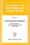 Cover: Generationengerechtigkeit? - Duncker & Humblot