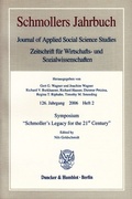 Cover: Symposium "Schmoller's Legacy for the 21st Century". - Duncker & Humblot