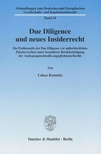 Abbildung von: Due Diligence und neues Insiderrecht. - Duncker & Humblot