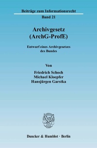 Abbildung von: Archivgesetz (ArchG-ProfE). - Duncker & Humblot