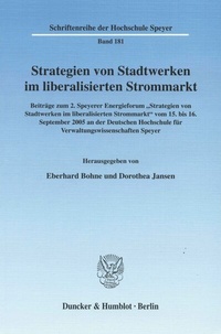 Abbildung von: Strategien von Stadtwerken im liberalisierten Strommarkt. - Duncker & Humblot